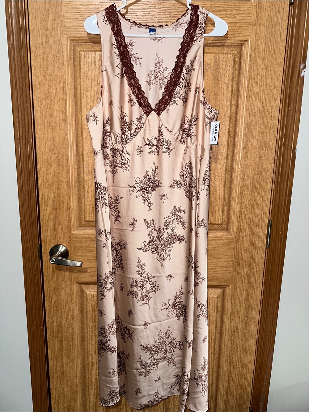 Old Navy Floral Satin Maxi Slip Dress